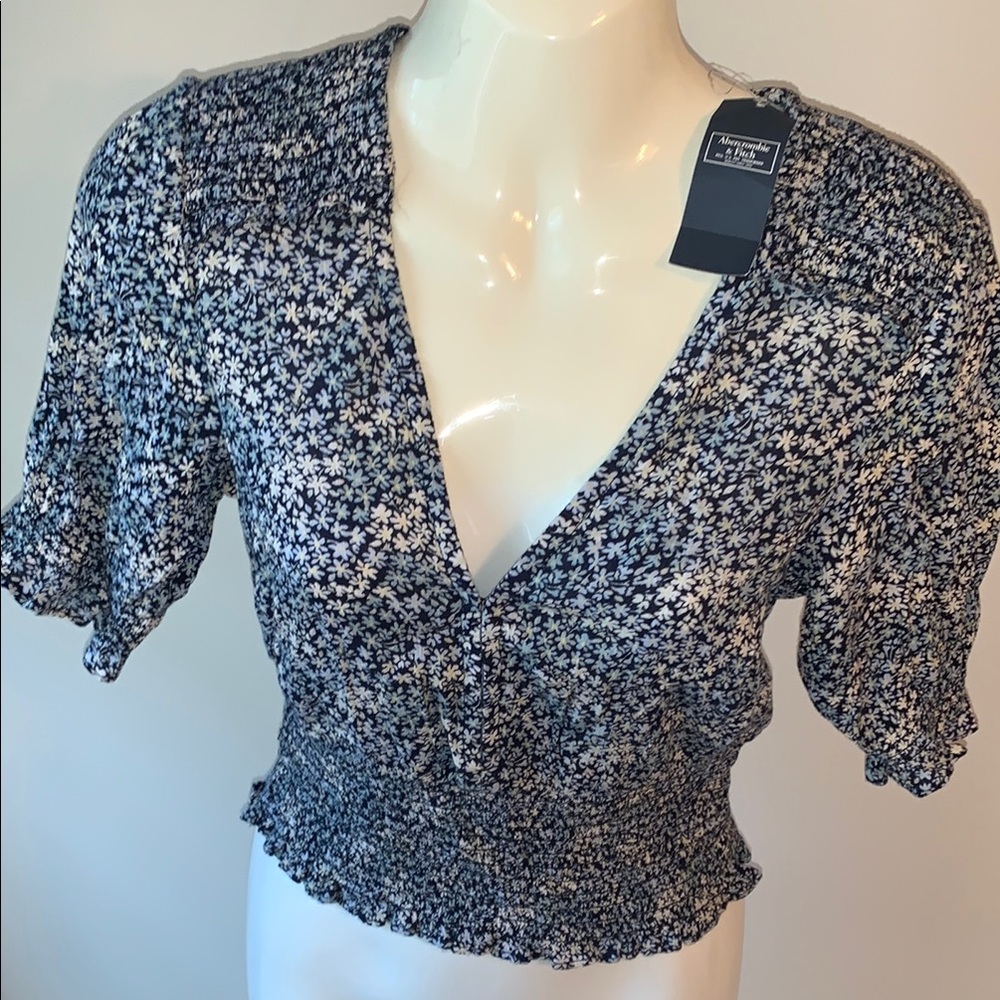 Navy Floral Women's Top